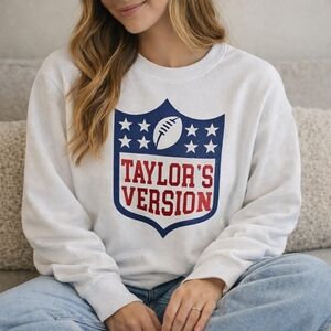 White Sweatshirt with Taylor's Version Graphic